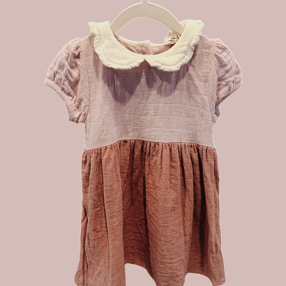 Adorable Pink and Cream Baby Dress